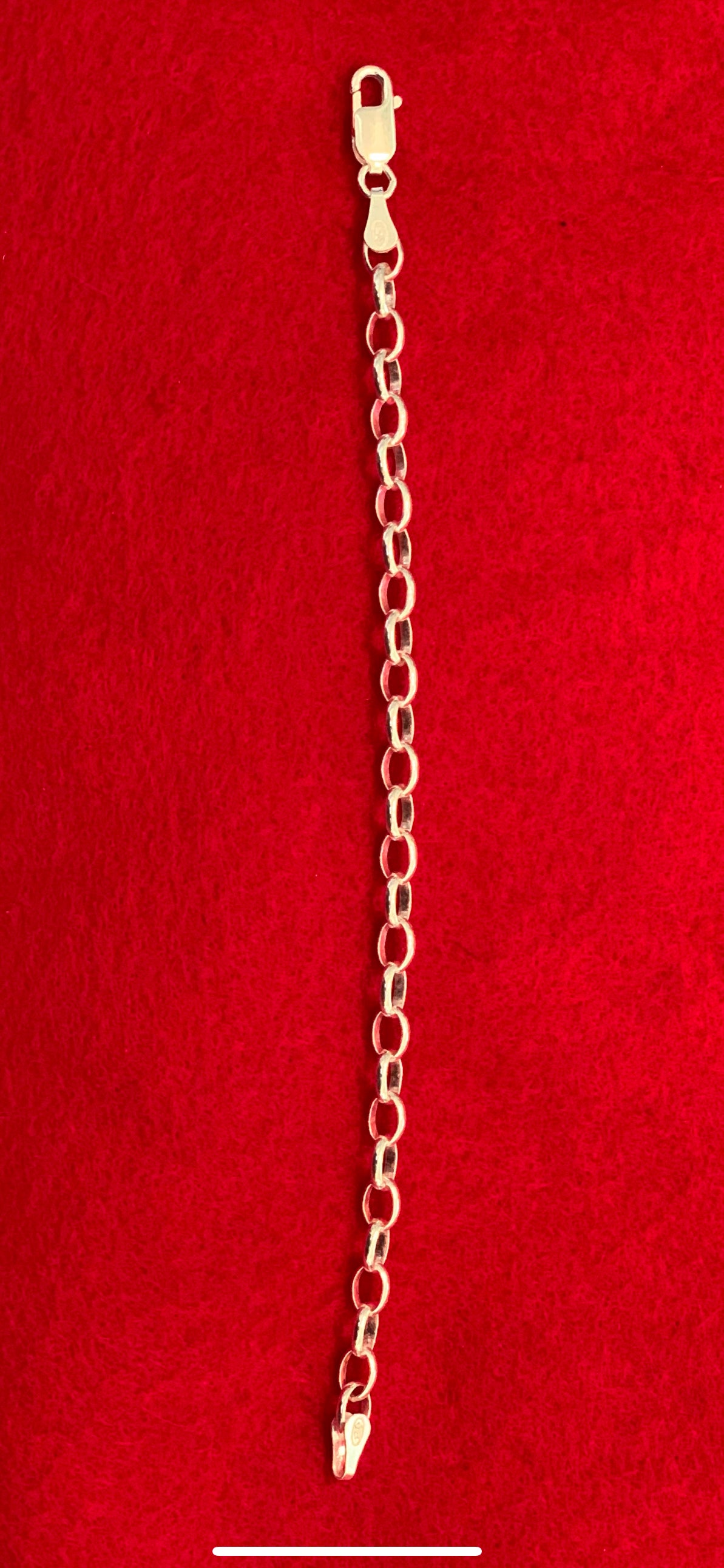 Ladies Fine Quality 925 Sterling Silver Oval Rolo Bracelet 7inch