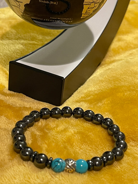 Ladies Hematite Beaded Bracelet