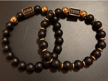 Load image into Gallery viewer, Men&#39;s 10mm Alpha Phi Alpha Black Onyx Beaded Bracelet