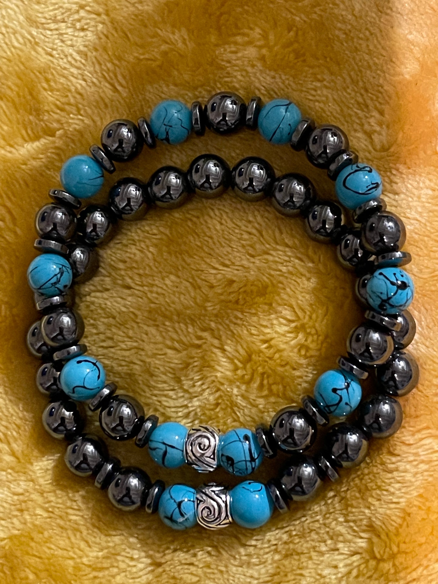 Blue Turquoise Beaded Bracelet