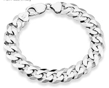 Load image into Gallery viewer, Italian Sterling Silver Solid Diamond Cut Cuban Bracelet