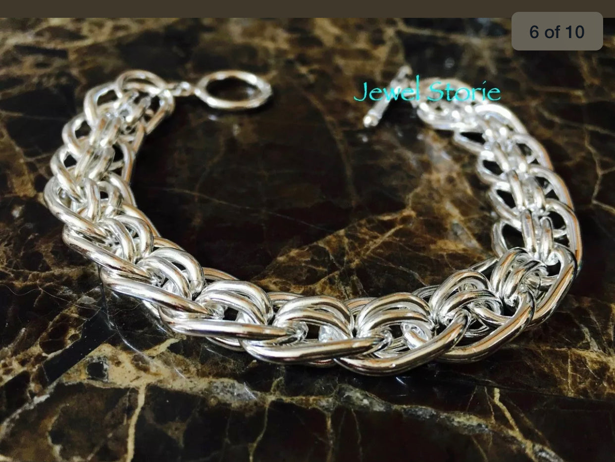 925 Sterling Silver Chain Link Bracelet