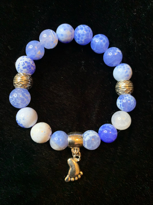 Tarheels Beaded Bracelet w' Charm